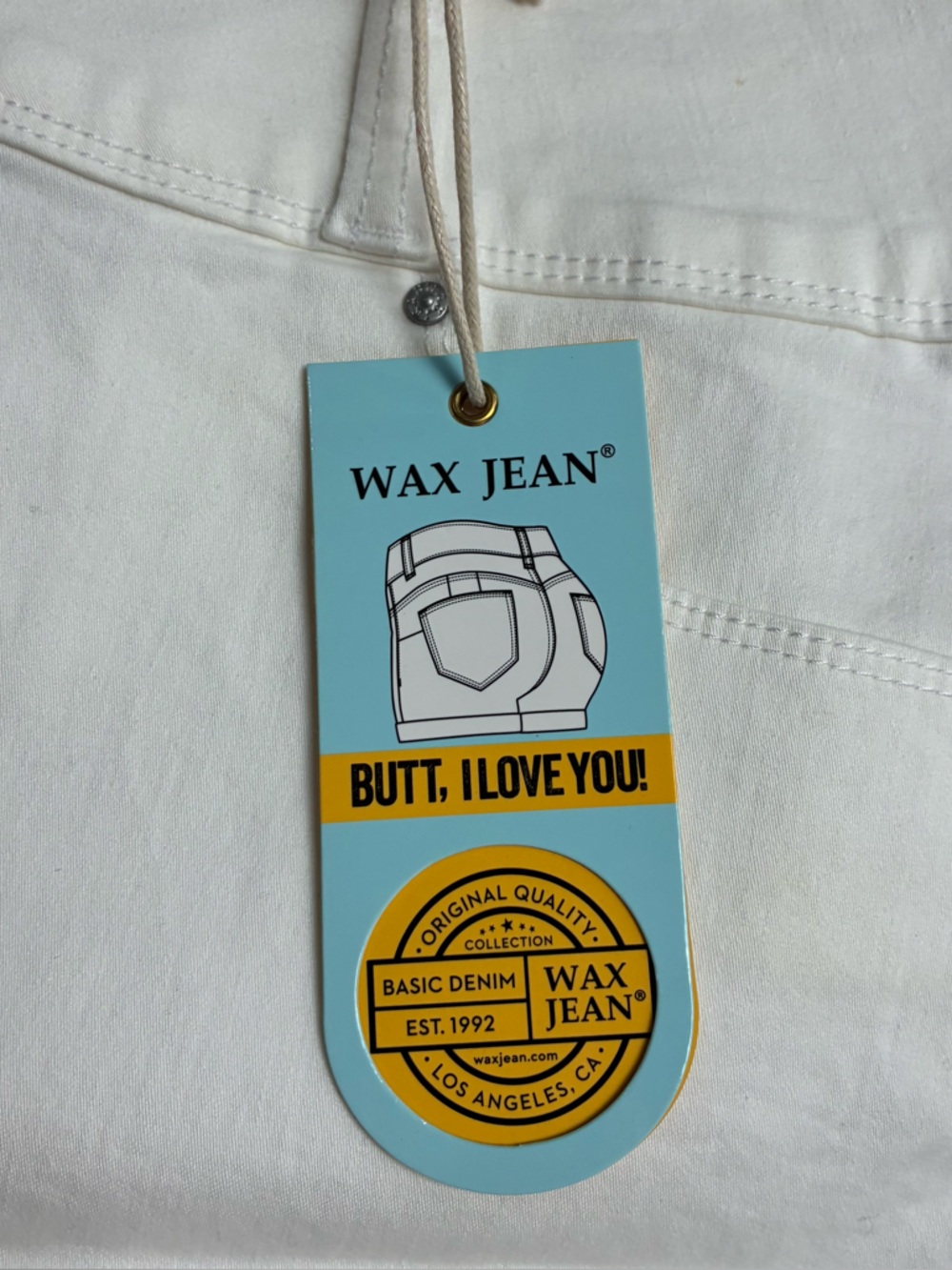 🛍️ Wax Jean High Rise Push Up White Denim Jeans (3XL) - Picture 3 of 11